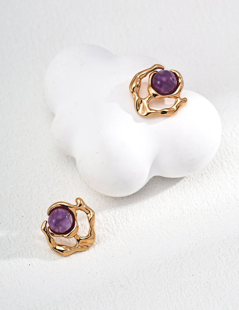 Europa Violet Vintage Amethyst Sterling Silver Studs