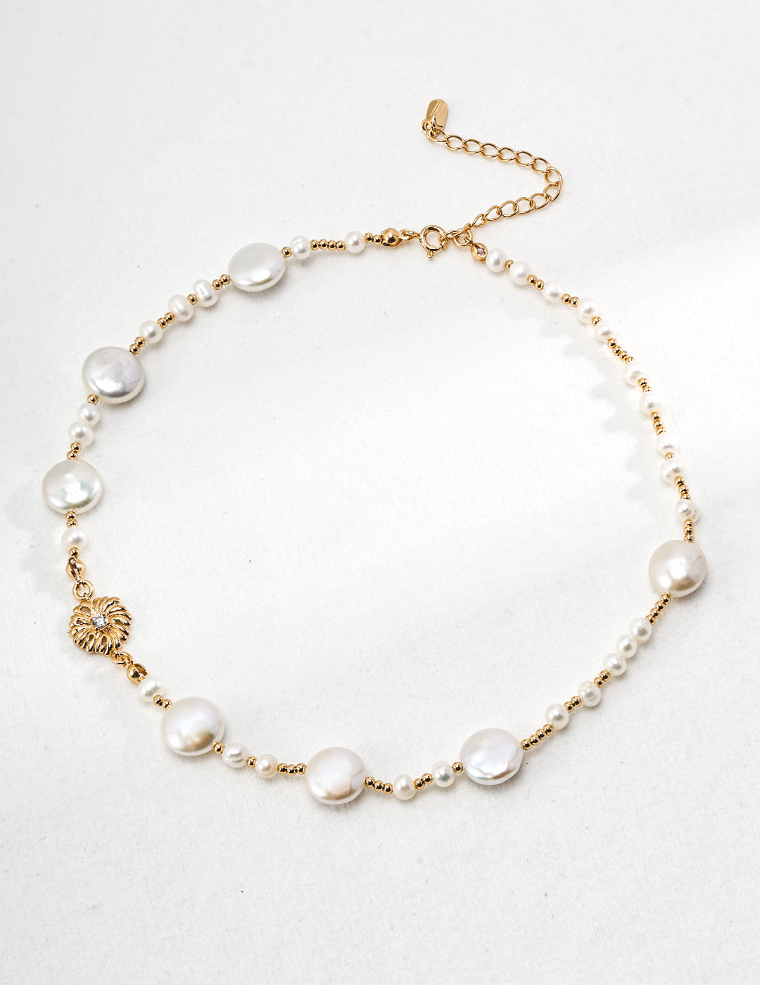 Golden Plated Sterling Silver & Pearl Necklace