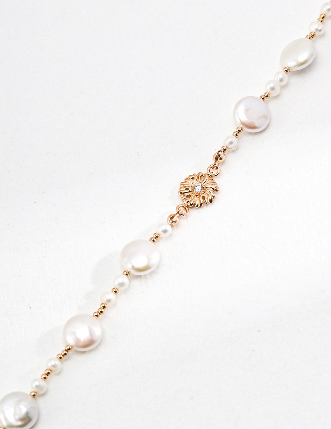 Golden Plated Sterling Silver & Pearl Necklace