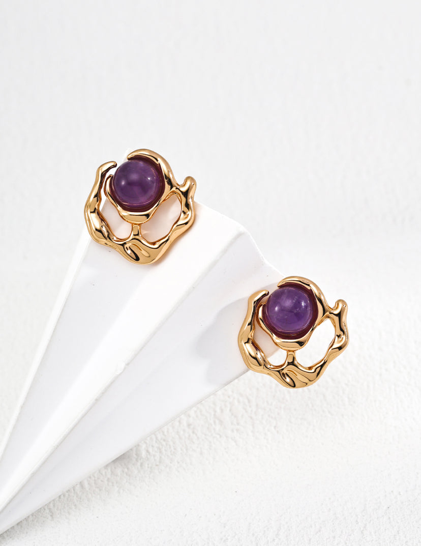 Europa Violet Vintage Amethyst Sterling Silver Studs