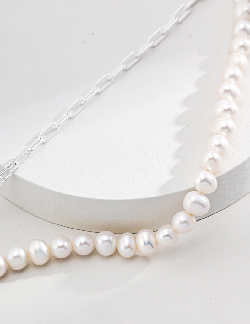 Pearl Resonance Sterling Silver Necklace