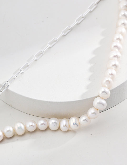Pearl Resonance Sterling Silver Necklace