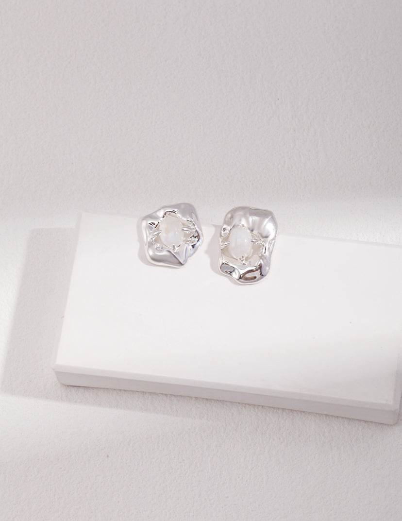Opal Sterling Silver Stud Earrings