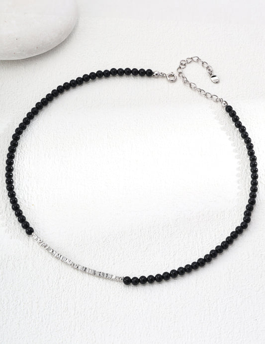 Urban Edge Agate Silver Necklace
