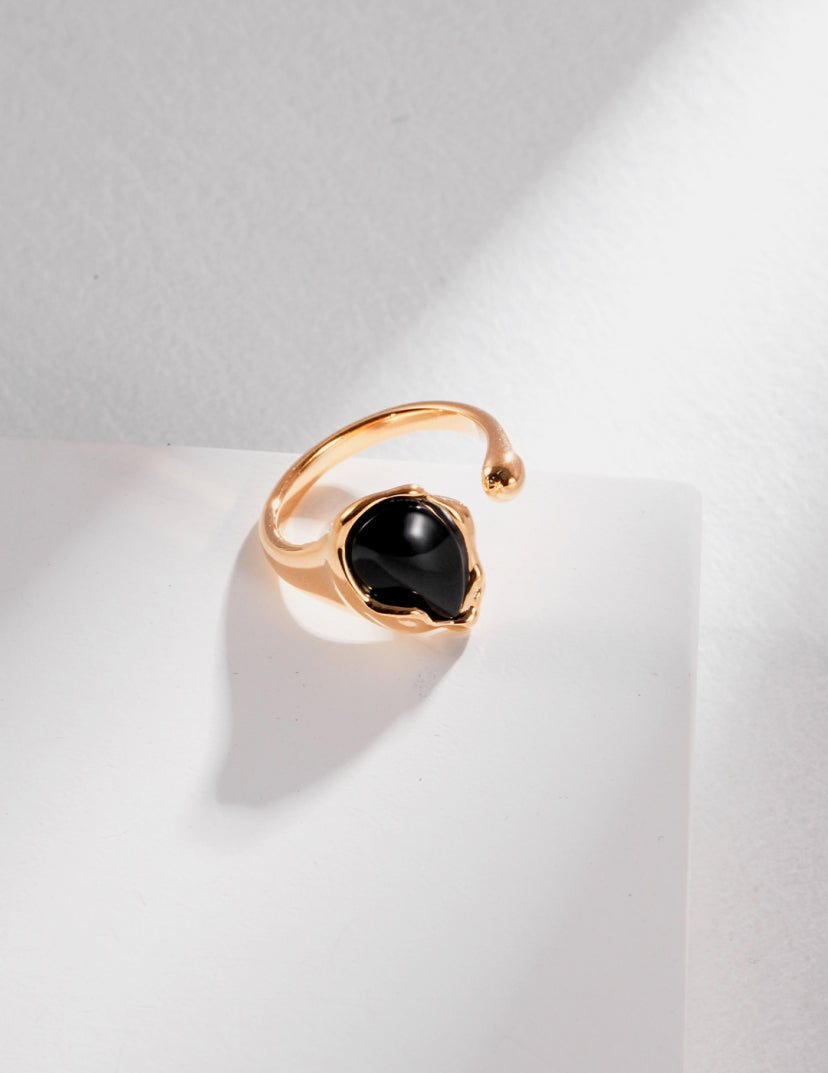 Onyx Ward Evil Eye S925 Silver Ring