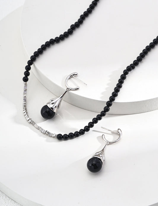 Urban Edge Agate Silver Necklace