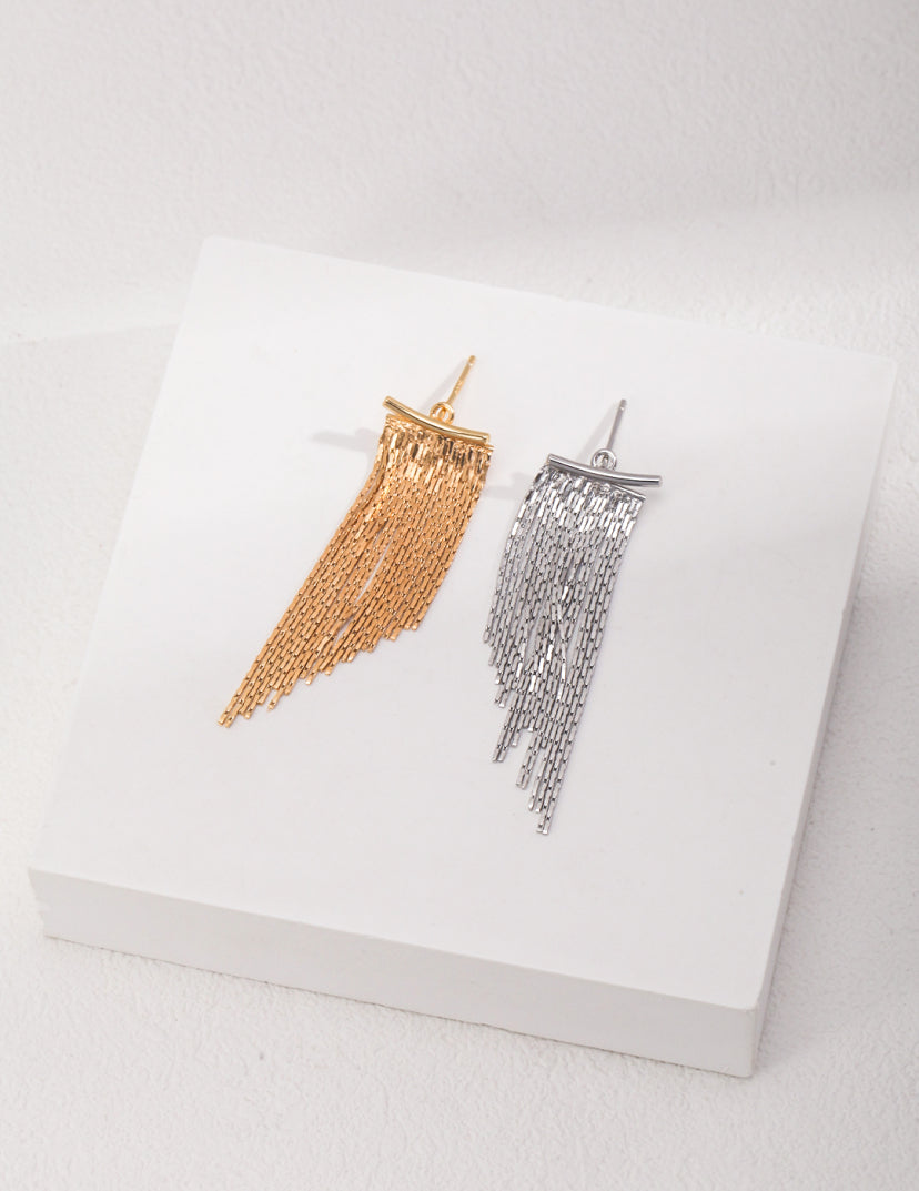 S925 Silver Queen's Tassel Earrings