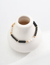 Sagittarius Black Onyx and Pearl Bracelet & Necklace