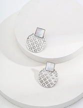 Silver Shell Sterling Silver - Vintage Earrings