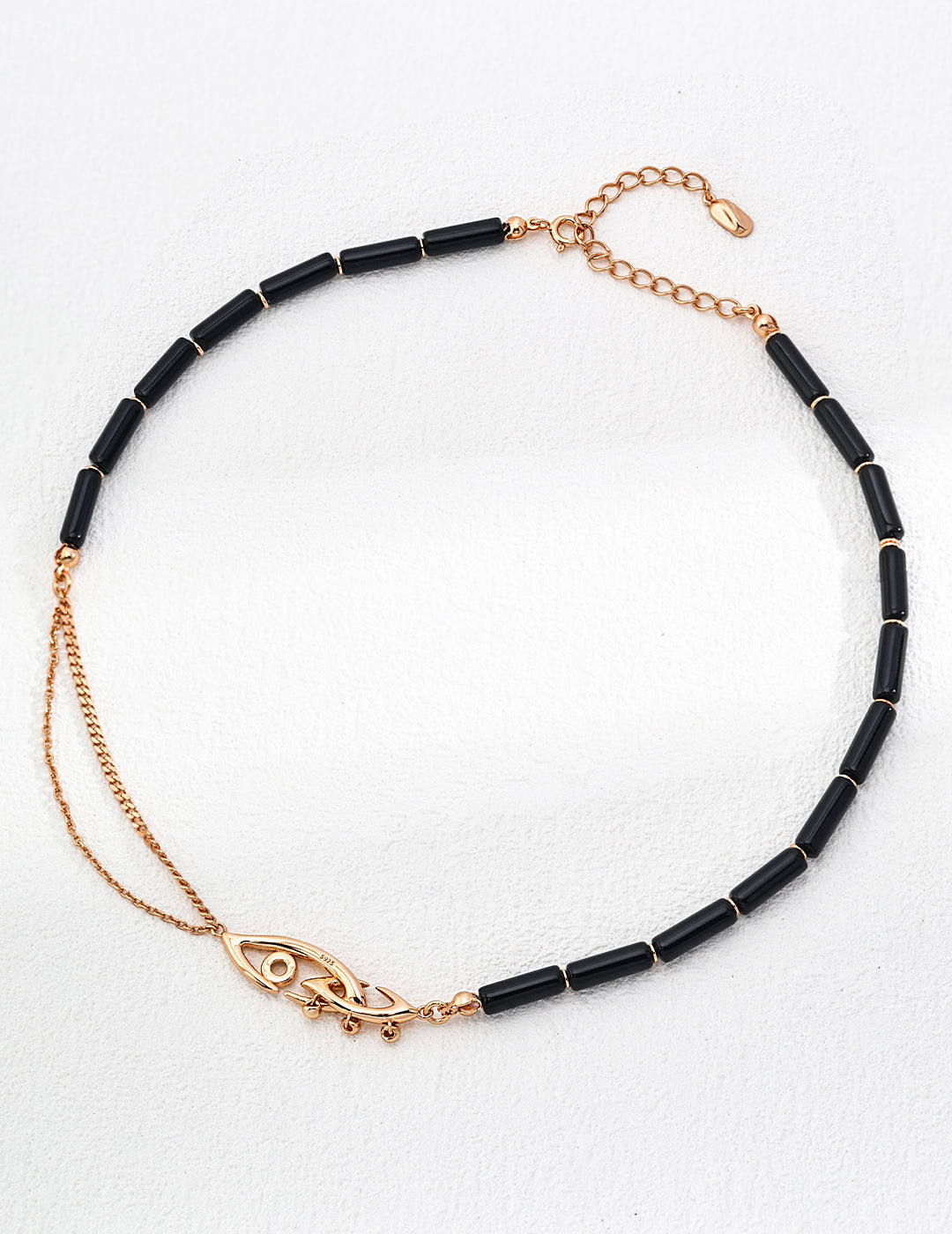 Sterling Silver Natural Black Onyx Necklace