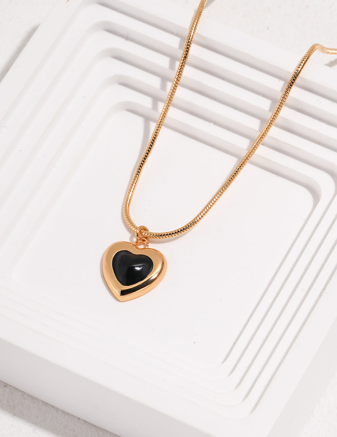 Sterling Silver Enamel Heart Necklace