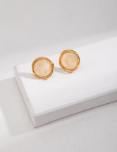 Cat's Eye - Oil Painting Style Stud Earrings