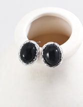 Black Onyx Bunny Earrings