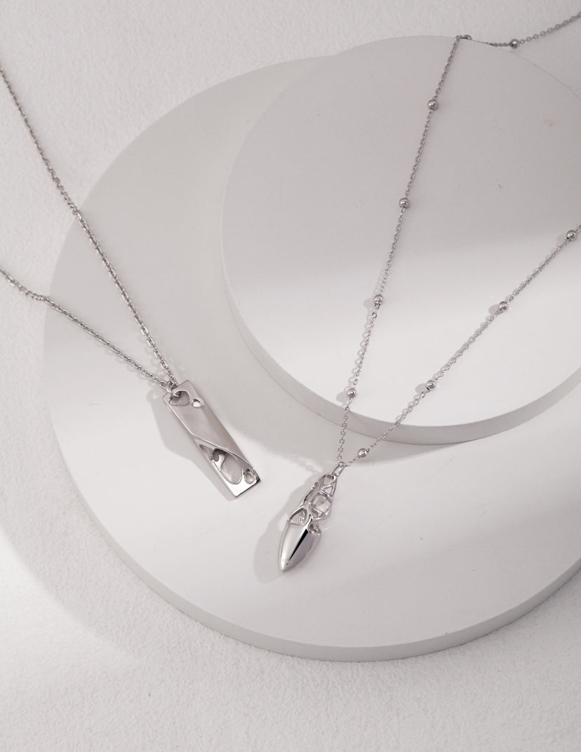 Sterling Silver Three-Dimensional Necklace