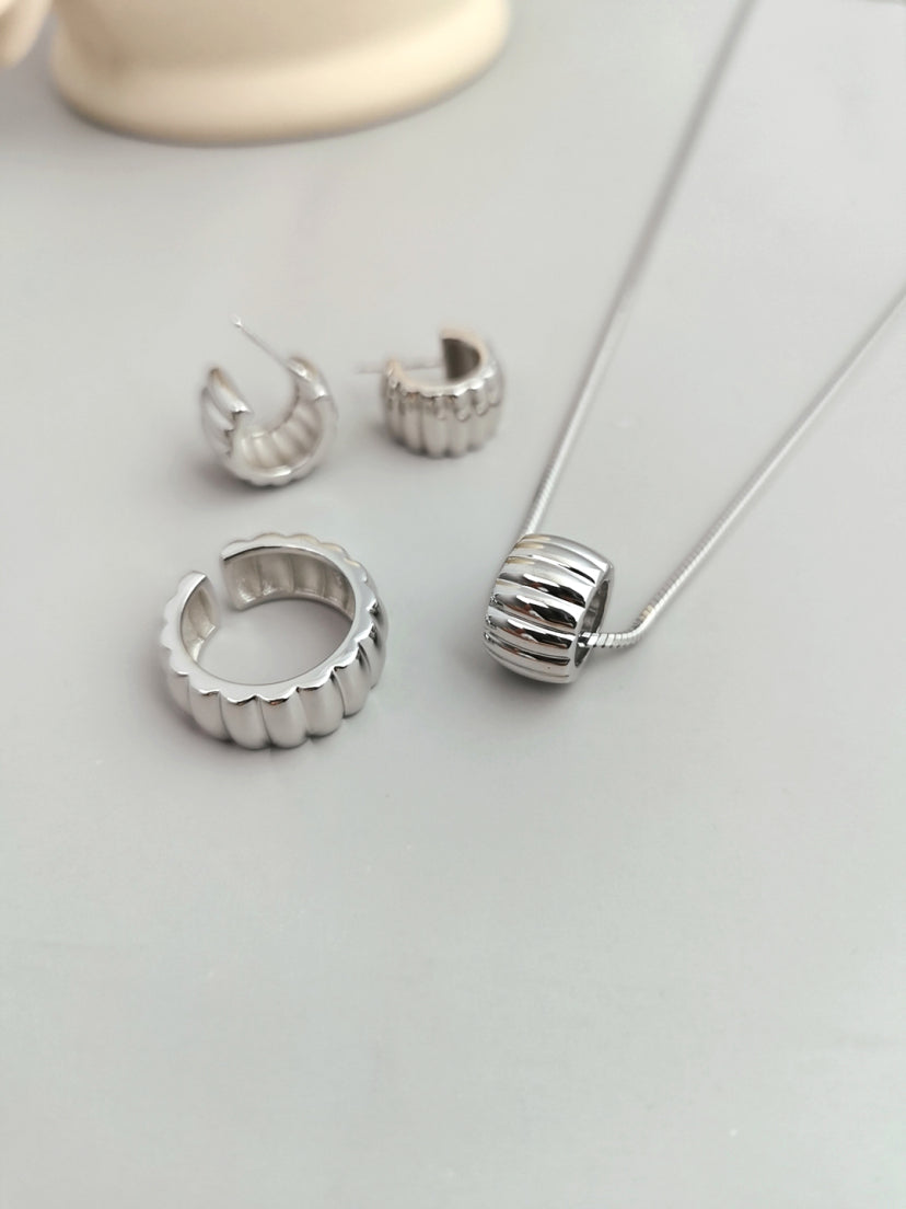 Sterling Silver Gear Earrings