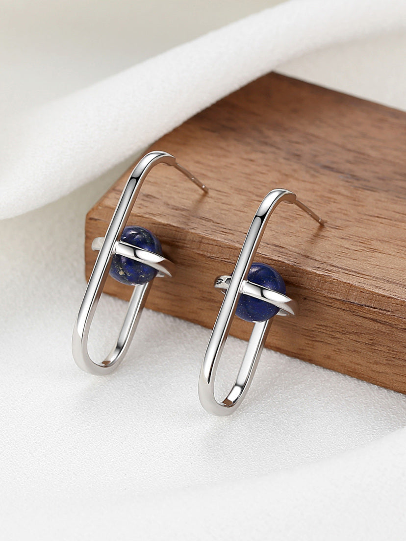 Lapis Lazuli Sterling Silver Neptune Earrings