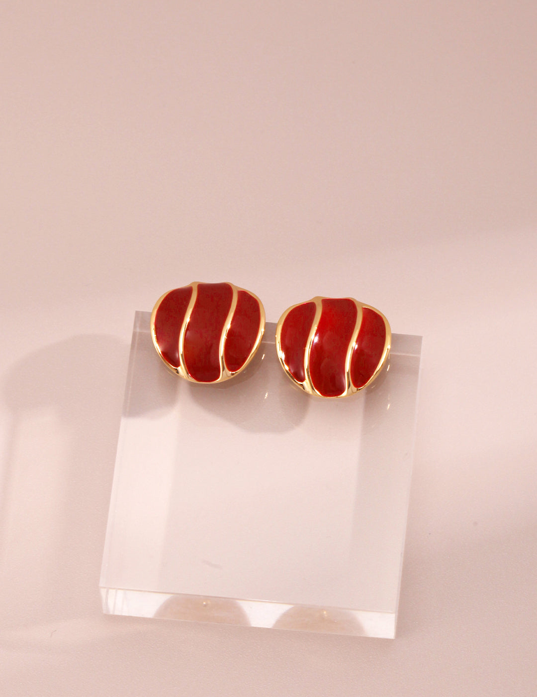 Red Paw Prints - Enamel Sterling Earrings