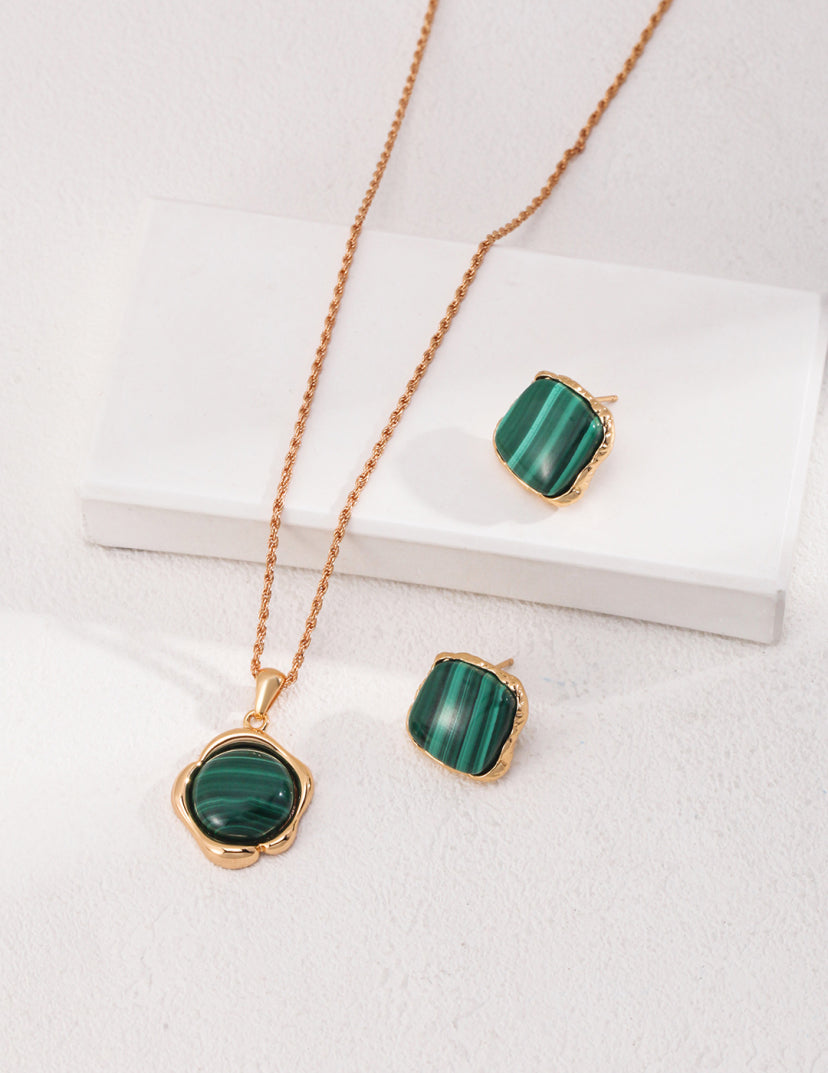 Sterling Silver Malachite Necklace Pendant