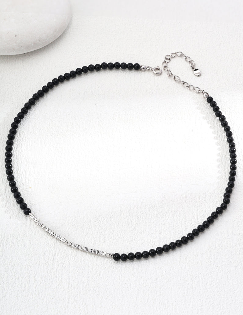Urban Edge Agate Silver Necklace
