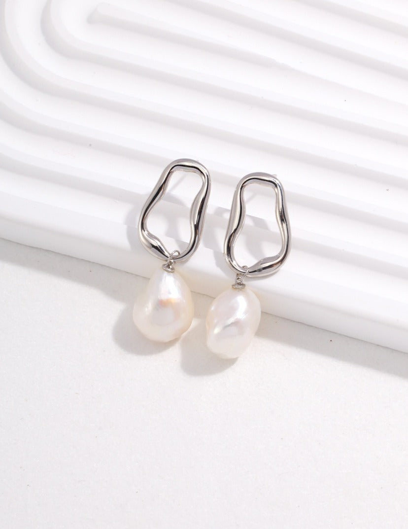 Freshwater Baroque Irregular Pearl Earrings