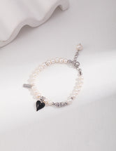 Black Enamel Sterling Silver - Love Series Bracelets