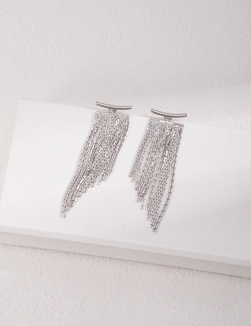 S925 Silver Queen's Tassel Earrings