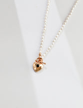 Pearl Heart Charm Lock Necklace